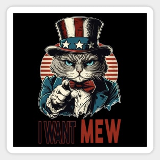 I Want Mew - Patriotic American Pride Cat Magnet